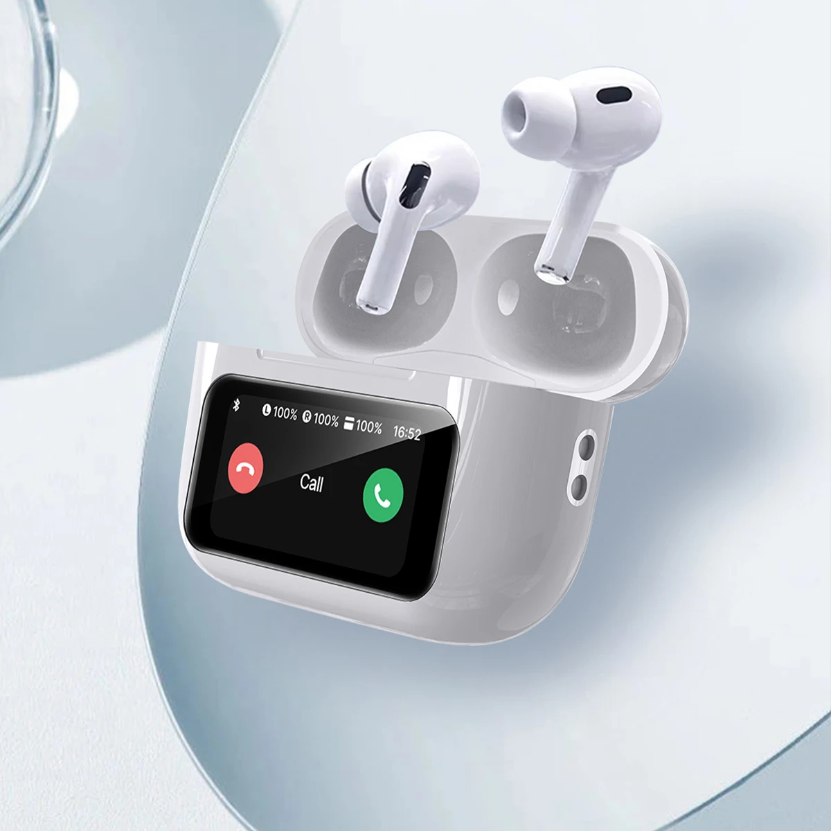 GODEA Auricolari Bluetooth wireless con schermo di visualizzazione Suono HiFi Cuffie con riduzione del rumore a bassa latenza per iPhone Android