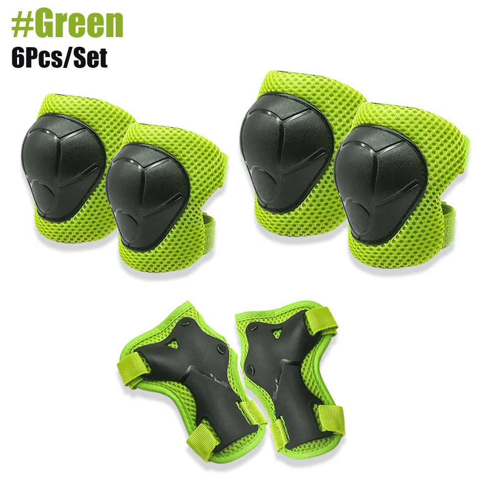 6PCS Kinder Knieschützer Ellenbogenschützer Wachen Schutzausrüstung Set Sicherheitsausrüstung für Rollschuhe Radfahren BMX BikeSkateboard Roller Image