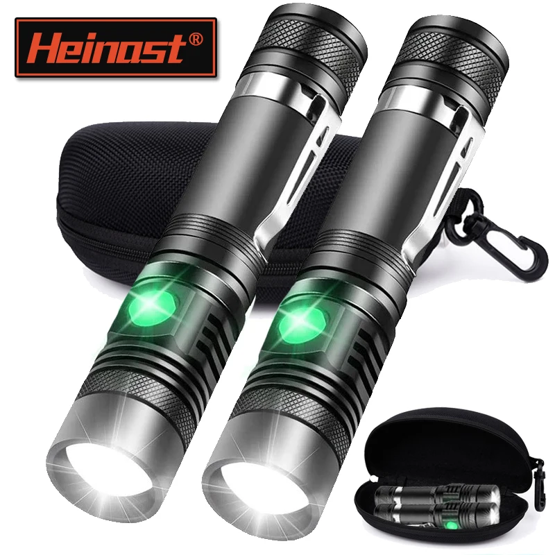 Wiederaufladbare T6-Handtaschenlampe, verwenden Sie 18650-Zoom-Taschenlampe, tragbare Kappenklemme, Stirnlampe, Stiftclip, Arbeitslicht, Outdoor-Taschenlampe Image