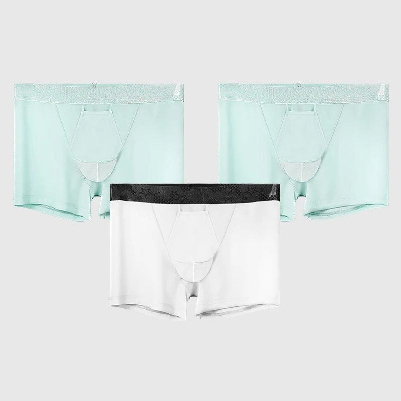 3 Stück Herren Varicocele Höschen Eisseide Sommer dünne Jungen Hodensack Patrone geteilte Krampfadern Boxershorts Image