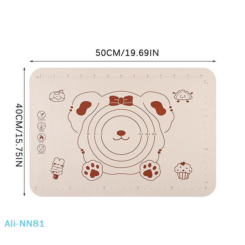 1Pc Pizza Kuchen Silikon Gebäck Matte Backen Matte Nicht-Stick Teig Matte Gebäck Matten Für Roll Teig Mit messungen Für Cookies Image