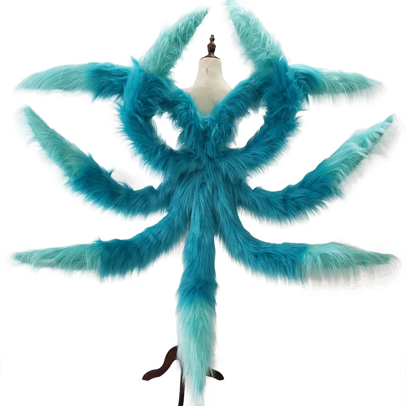 LOL Spirit Blossom Ahri Cosplay Tails Sexy Fox Nine Tailed Upgraded Transform-model Plush Tail 85CM Accessories Prop For Women