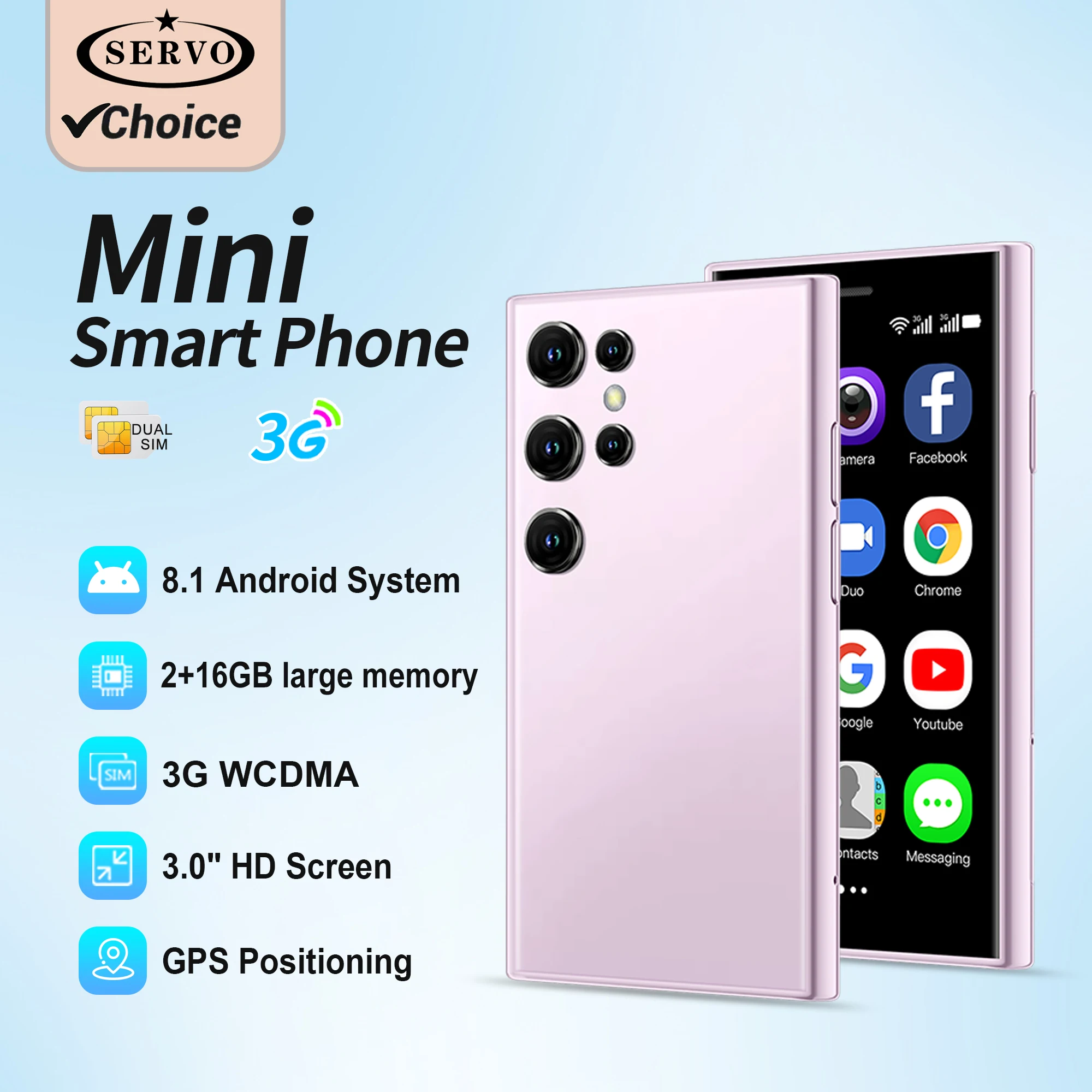 2025 Neues SERVO S23 3G WCDMA Mini-Smartphone Android-System Google Store 1000 mAh 2 SIM 3,0-Zoll kleine Smartphones Neuestes Upgrade