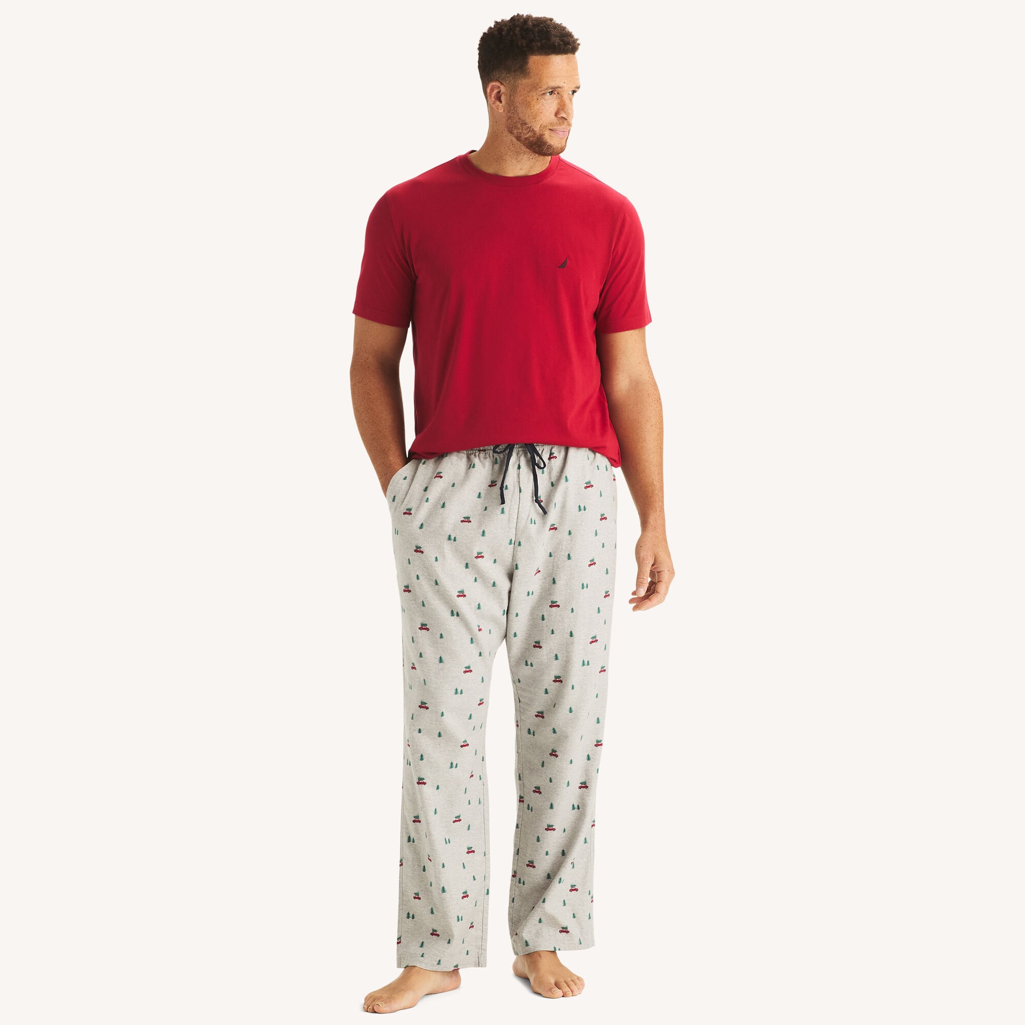 Nautica Men's Big & Tall Printed Pajama Pant Set 690 (Rio Red), 1XLT