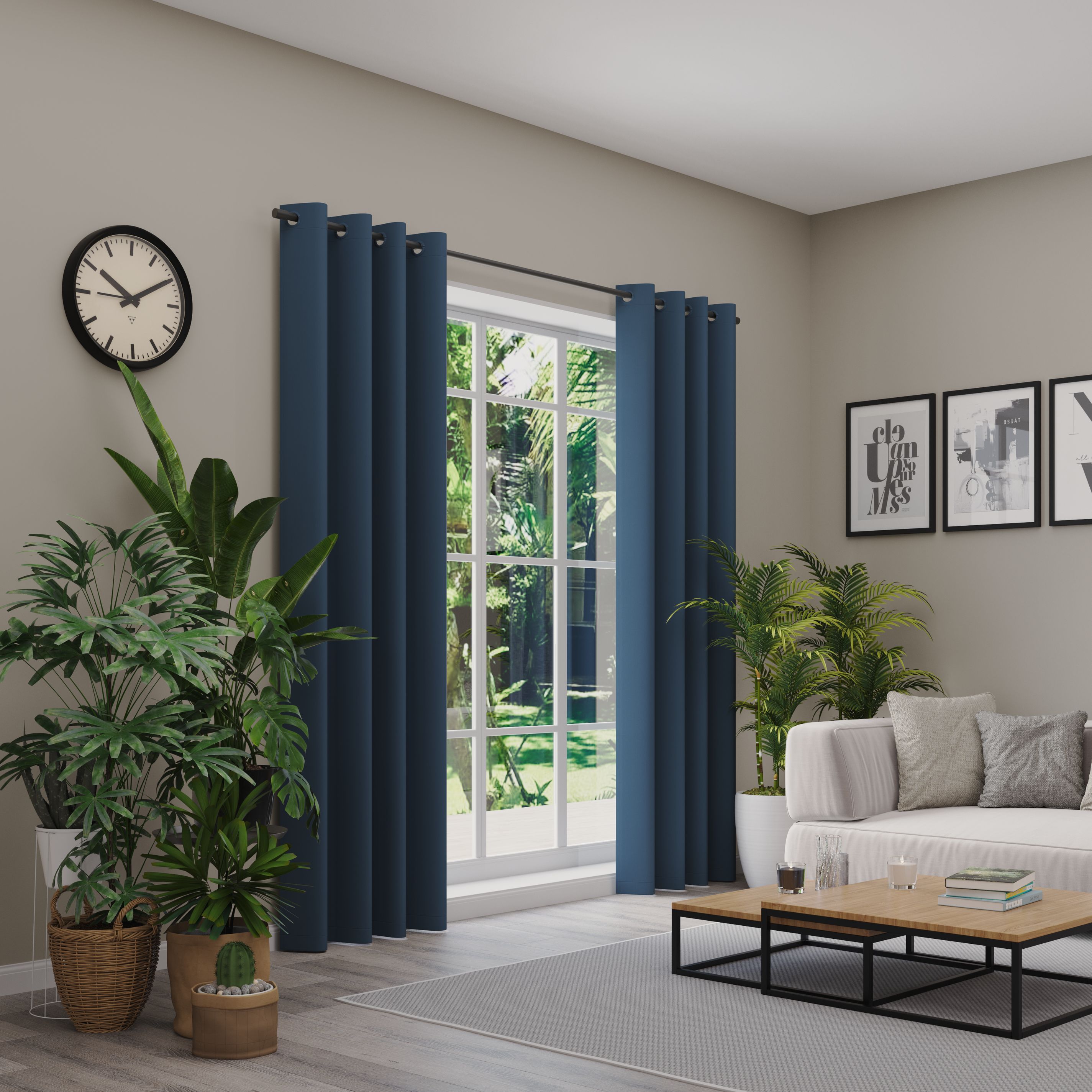 Verdunkelungsvorhang NEUTEX FOR YOU "INSULA", blau, B:140cm H:175cm, Polyester, Gardinen, Uni-Dimout für starke Verdunklung, nach Maß