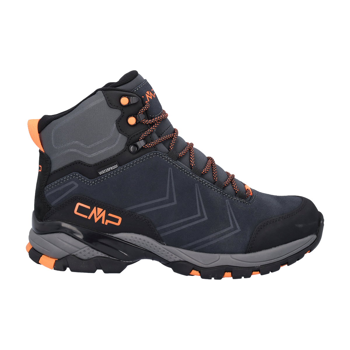 Outdoorschuh CMP "MELNICK MID TREKKING SHOES WP", Gr. 47, blau (b.blau, flamingo fluo), Leder, sportlich, Schuhe, wasserdicht