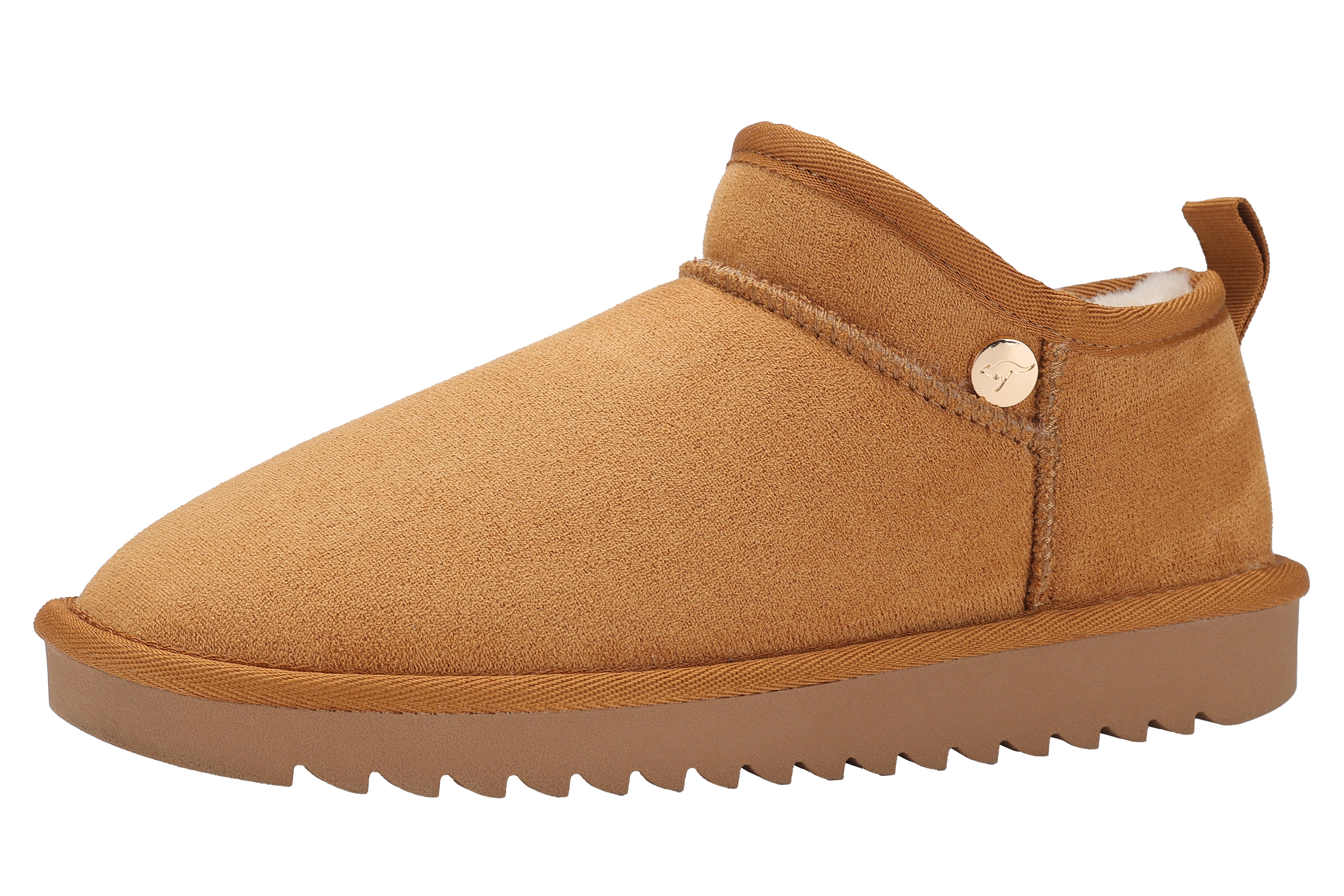 Schlupfboots KANGAROOS "K-UW MELBO", Damen, Gr. 39, braun (tan), Textil, Schuhe, Winterboots, Snowboots, Winterschuhe, gefüttert