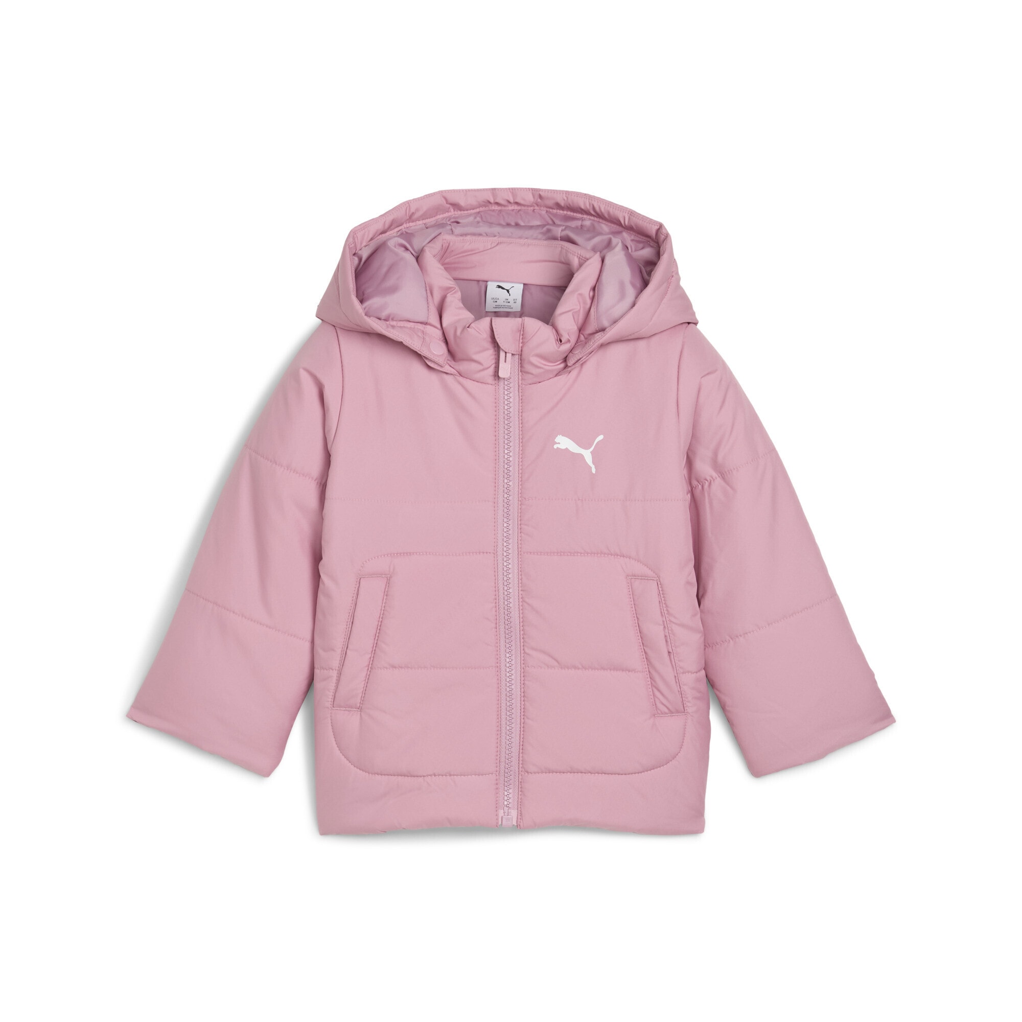 Winterjacke PUMA "Minicats Wattierte Kapuzenjacke Kinder", Kinder, Gr. 104, rosa (poised pink), Obermaterial: 100% Polyester; Futter: 100% Polyester; Füllung: 100% Polyester; Seitentasche – Unten: 100% Polyester, Jacken Image