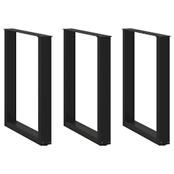vidaXL Esstischbeine U-Form 3 Stk. Schwarz 70x(72-73) cm Stahl Image
