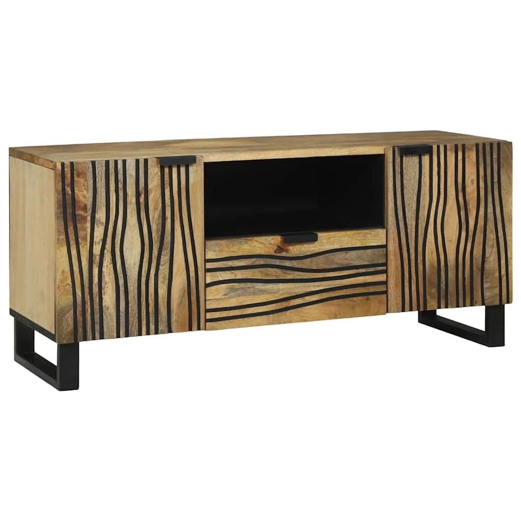 vidaXL TV-Schrank Braun 105 x 33 x 46 cm massives Mangoholz Image
