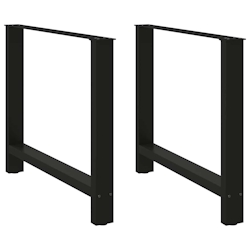 vidaXL Esstischbeine Schwarz 2 Stk. 100x(72-73) cm Stahl Image