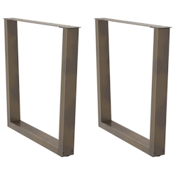 vidaXL Esstisch Beine V-Form 2 Stück Naturstahl 90x(72-73,3) cm Stahl Image