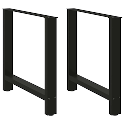 vidaXL Esstischbeine Schwarz 2 Stk. 70x(72-73) cm Stahl Image