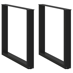 vidaXL Esstischbeine U-Form 2 Stk. Schwarz 80x(72-73) cm Stahl Image