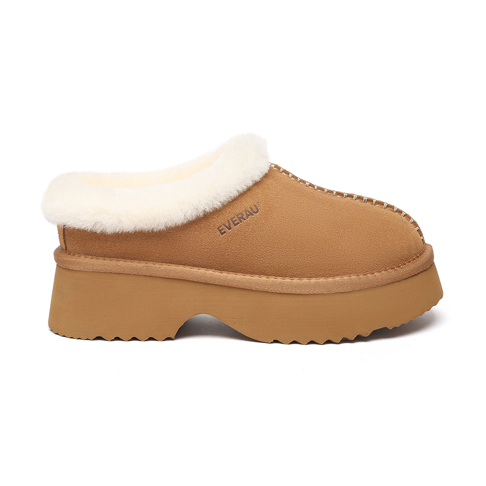 EVER AU Australien Frauen Savanna Knöchel Chunky Plattform Schafsfell Stiefel Image