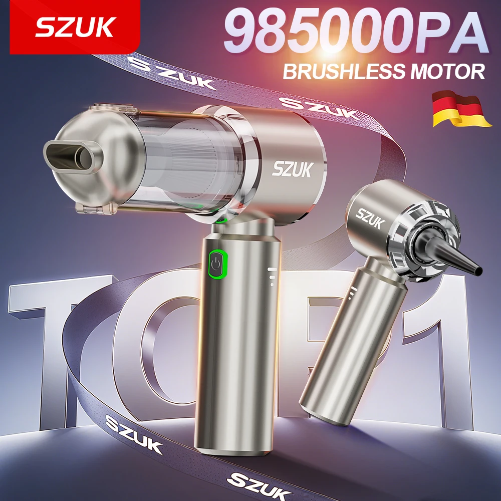 SZUK nouvel aspirateur de voiture 985000PA forte aspiration Portable Machine de nettoyage sans fil Mini aspirateur nettoyeur de voiture aspirateurs sans fil aspirateur pour voiture aspirateur voiture