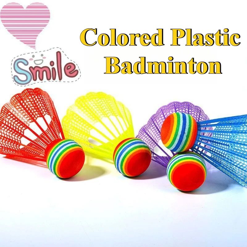 10pcs/set Colorful Badminton Rainbow Adults Children'S Patting Indoor Plastic Outdoor Sports Badminton Accessories