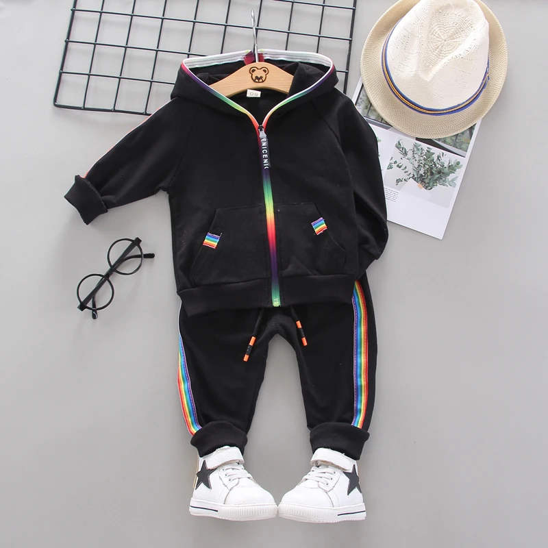 Printemps automne bébé fille vêtements Costume garçons vêtements enfants veste à capuche pantalon 2 pièces/ensembles enfant en bas âge sport Costume enfants survêtements