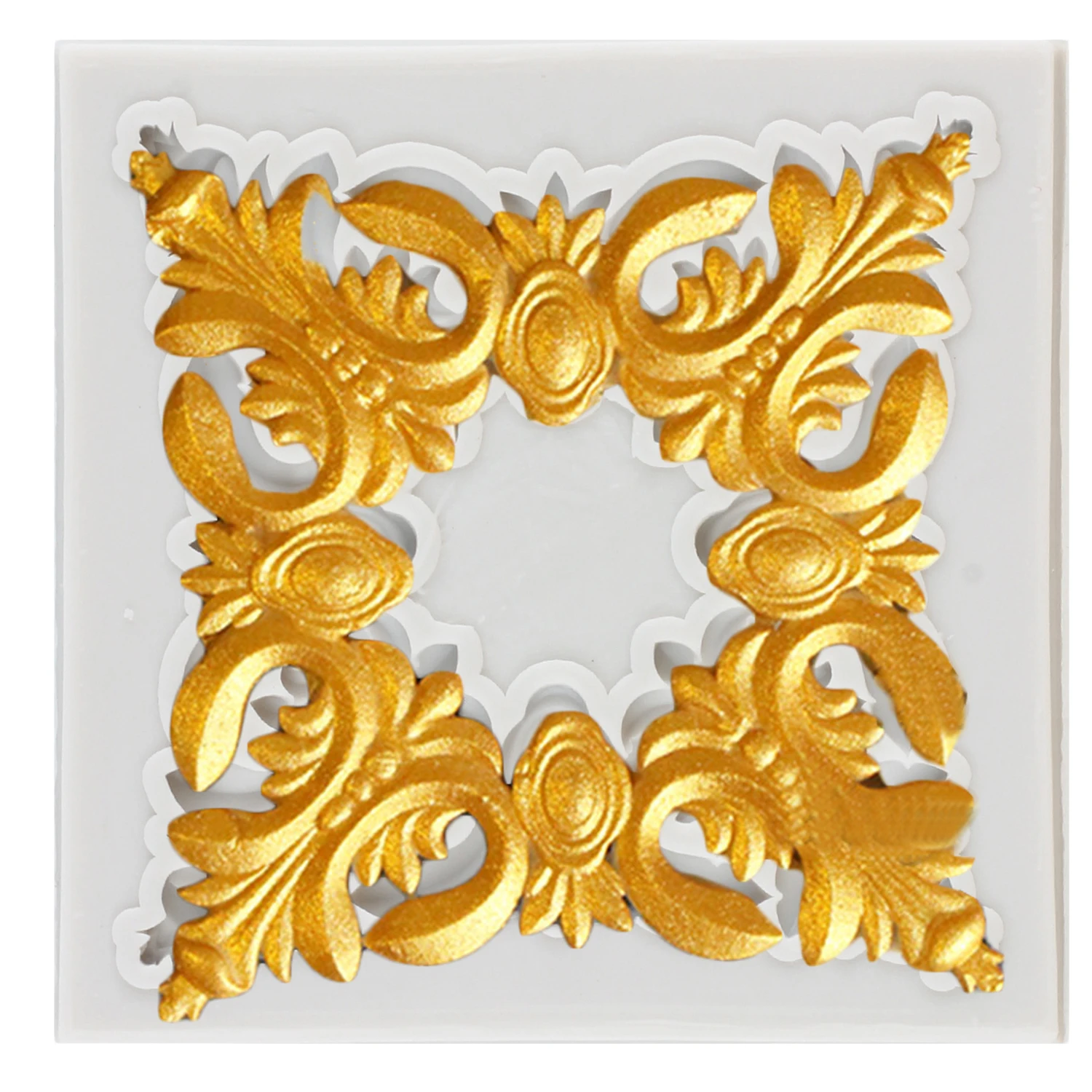 Sugar craft Grenze Silikon form Barock Scroll Relief Cupcake Topper Fondant Kuchen Dekorations werkzeuge Süßigkeiten Schokolade Gum paste Form Image