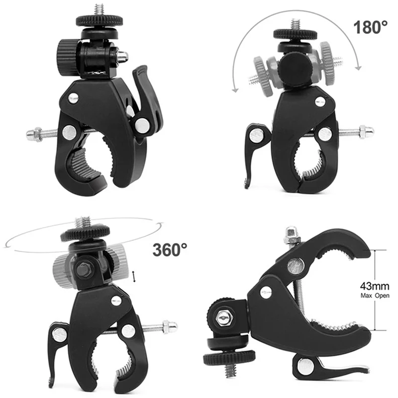 Schwarz 1/4 Clip Kamera Halterung Fahrrad Motorrad Lenker Griff Bar Stativ Adapter Action Kamera Teil Für Gopro HERO 12 11 Image
