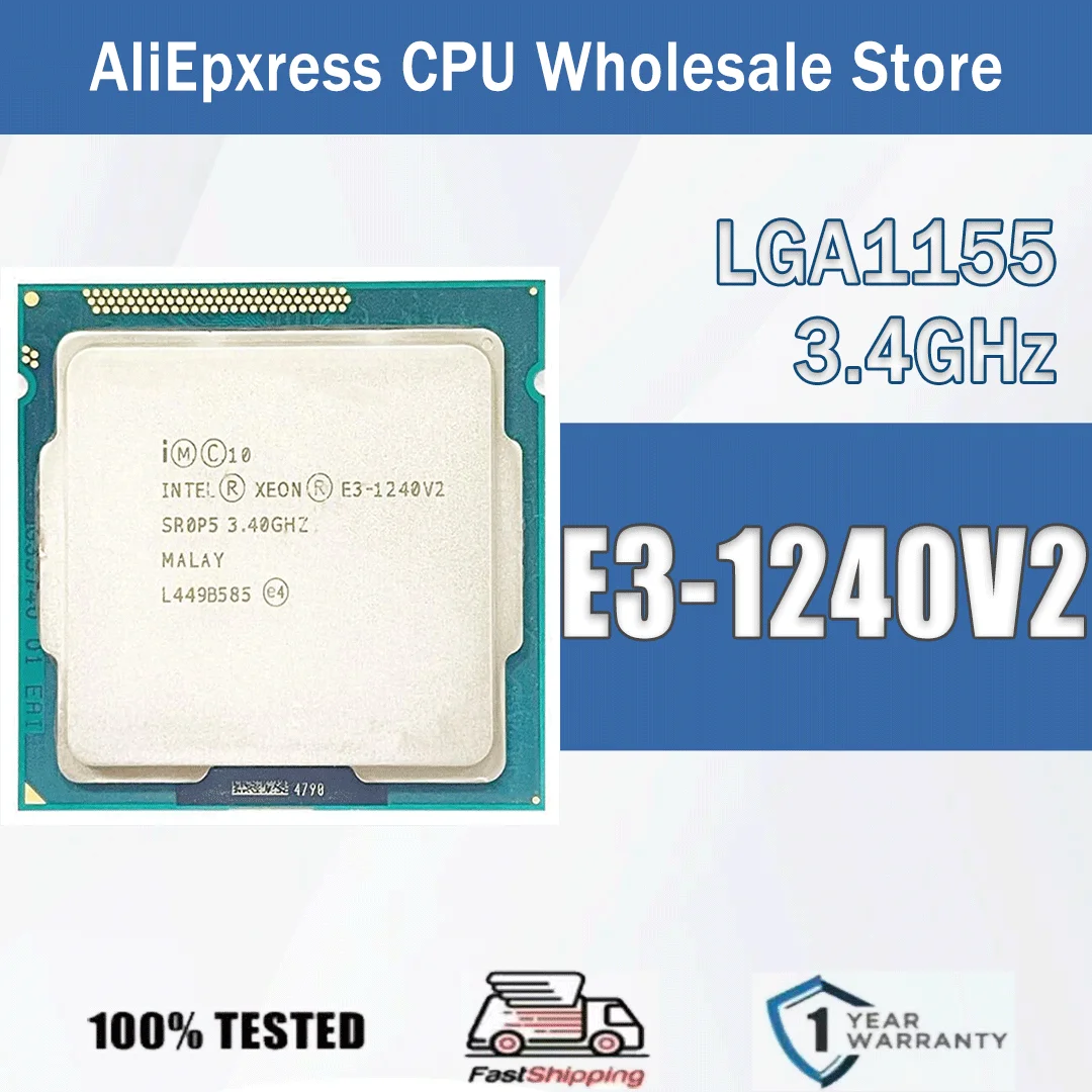 Intel Xeon E3-1240V2 3,4 GHz Quad-Core 8M 69W E3 1240 V2 Computer CPU Prozessor Server E3 1240V2 Paket LGA 1155 Image