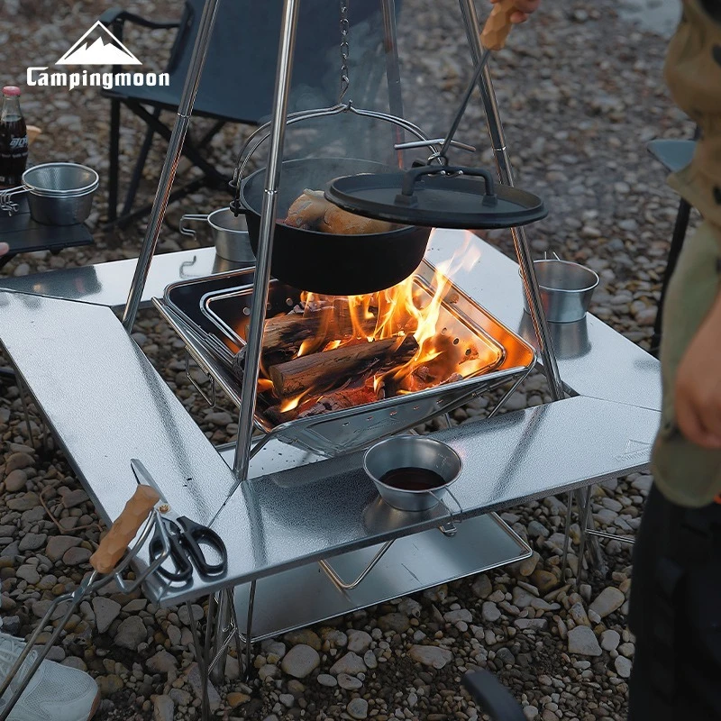 T-003 Dicke Edelstahl Muster Platte Herd Tisch Deck Abnehmbare Camping Klapptisch Zubehör Tisch Deck