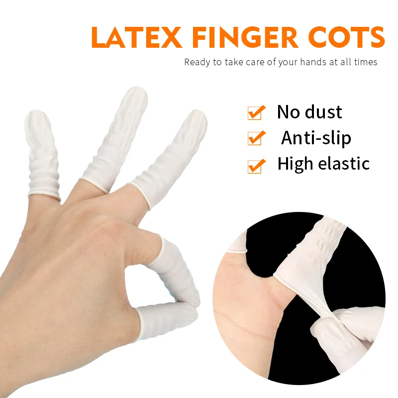 50/100 stücke Langlebige Natürliche Latex Anti-Statische Fingerlinge Praktisches Design Einweg Make-Up Augenbrauen Verlängerung Handschuhe Werkzeug Tattoo Image