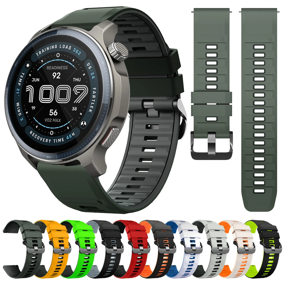 22 mm zweifarbiges Silikon-Armband für Amazfit Balance 2/Bip 6 5/Balance/Cheetah Pro (rund)/GTR 4 3 Ersatzarmband Image