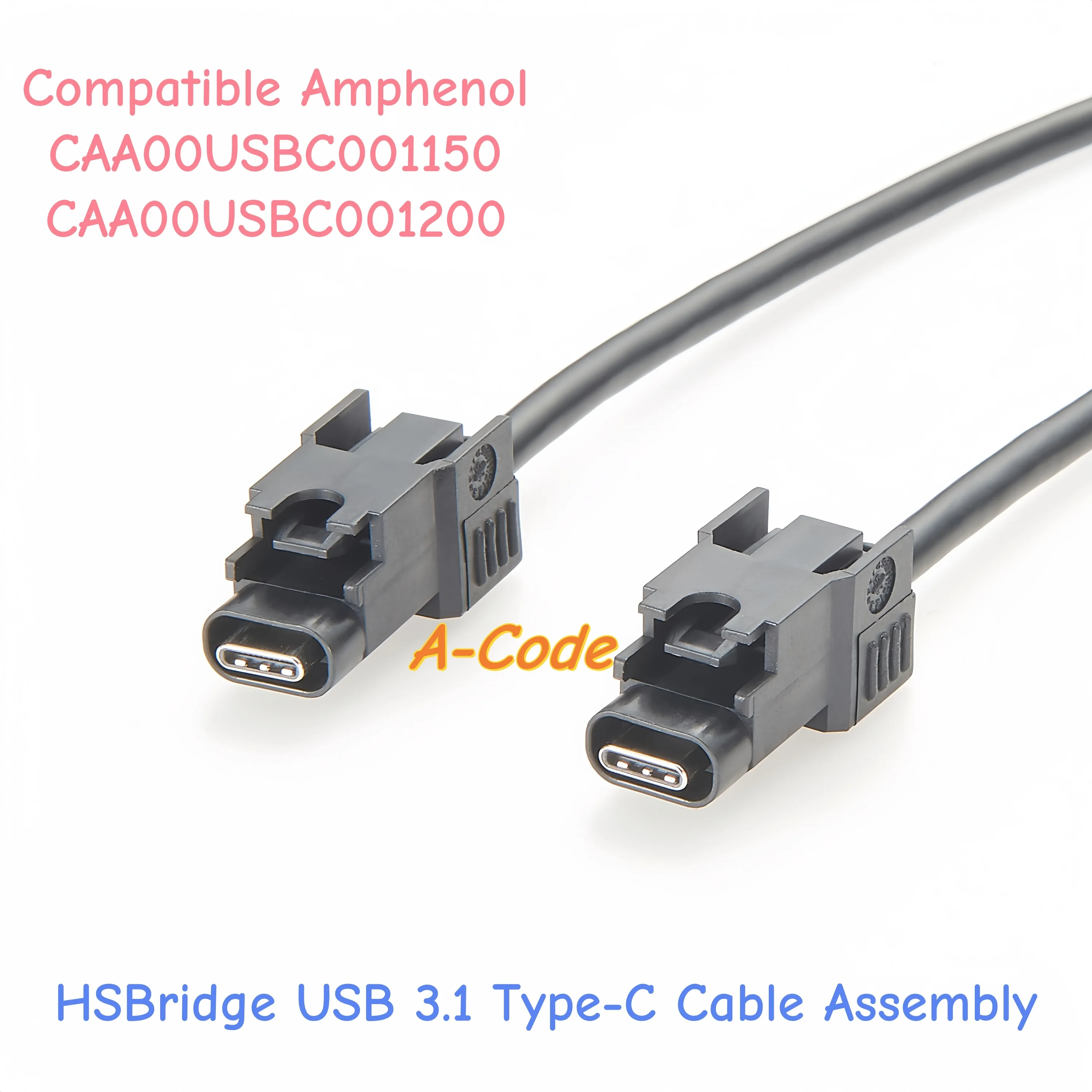 HSBridge USB 3.1 Typ-C-Kabelbaugruppe für Kfz-Kameras, Telekommunikation, kompatibel mit Amphenol CAA00USBC001150 CAA00USBC001200, 1 m Image