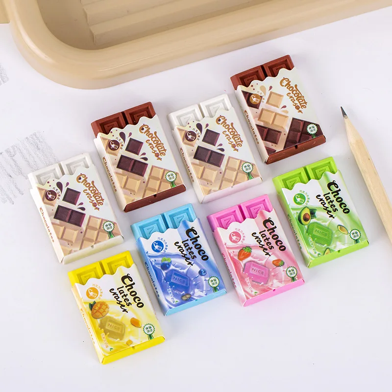1Pcs Schokolade Design Radiergummi Cartoon Student Malerei Schreiben Bleistift Radiergummi Schreibwaren Geschenk Schule Bürobedarf Image