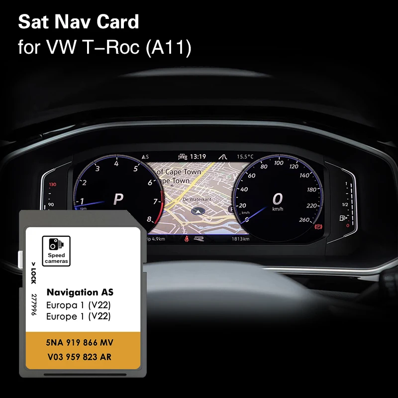 für VW T-Roc A11 32 GB Sat Navi GPS-Navigation AS V22 Portugal UK Deutschland Autokarte Speicherkarte