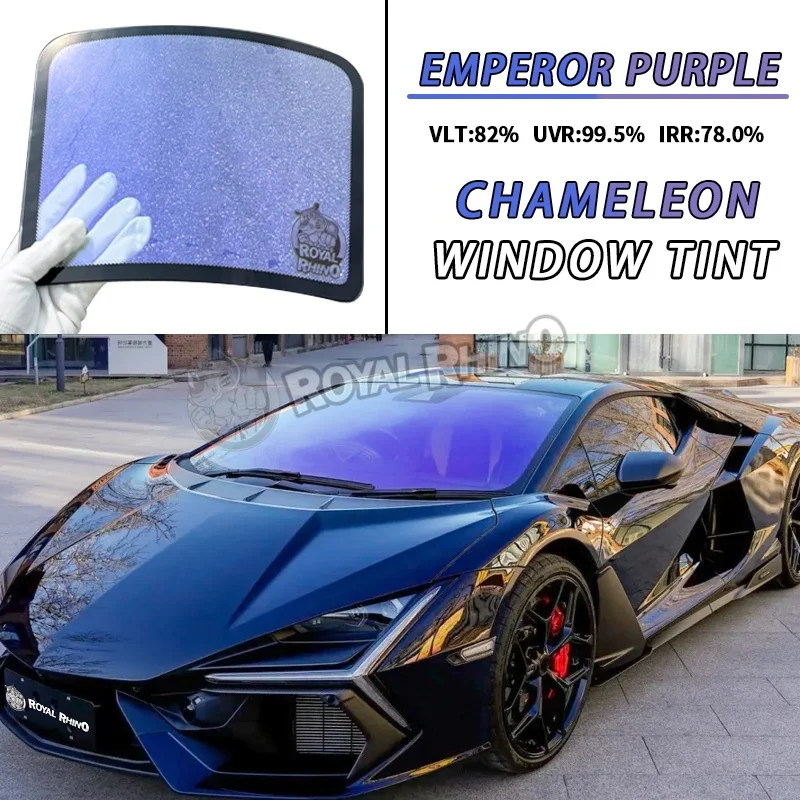VLT 82 % beliebt in Europa UVR 99 % hohe Wärmeisolierung HD Clear Chameleon Purple Fensterfolie Autofenstertönungsfolie Image