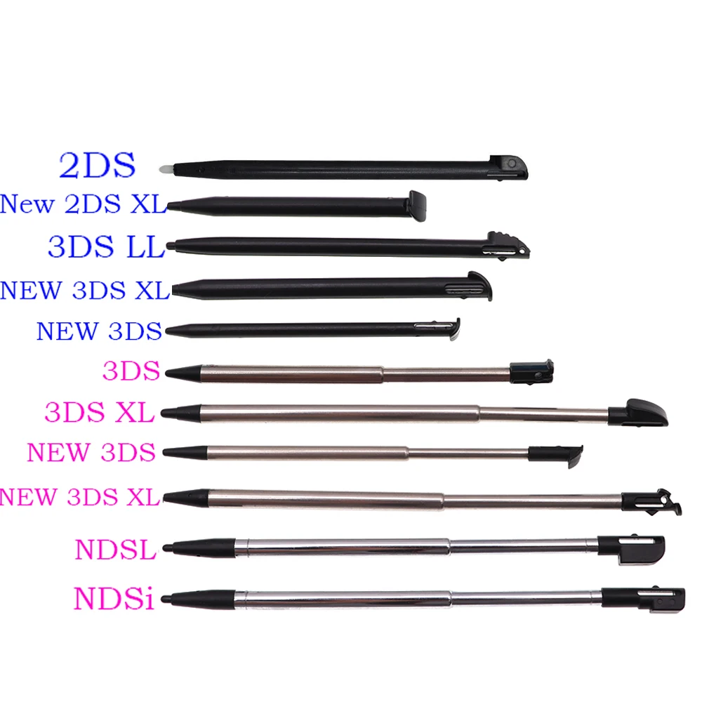 1 stücke Metall Teleskop Stylus Kunststoff Stylus Touchscreen Stift für 2DS 3DS Neue 2DS LL XL Neue 3DS XL für NDSL DS Lite NDSi NDS Wii