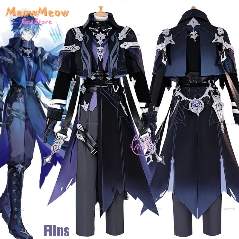 Halloween Erwachsene Genshin Impact Kyryll Chudomirovich Flins Cosplay Kostüm Perücke Stiefel Spiel Kleidung Erwachsene Männer Acg Expo Outfit Image