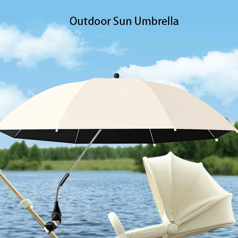 Verstellbarer Kinderwagen-Überdachungsschirm mit Klemme, UPF 50+, wasserdichter, winddichter Regenschirm, UV-Schutz für den Außenbereich, für Kinderwagen, 1 Stück