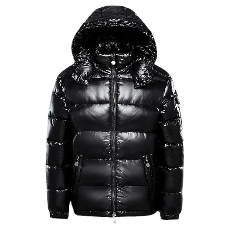 Mode Wasserdichte Kurze Daunenjacke Männlich Leichte Schnee Ski Ente Daunen Parka Hochwertige Glänzende Parka Winter Daunenjacke Herren Image
