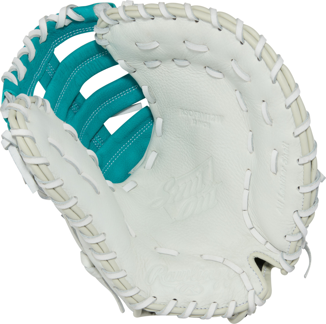 Rawlings Shut Out Series 13" Single Post Double Bar Web First Base Fastpitch Softball Glove - Left Hand Throw White/Green