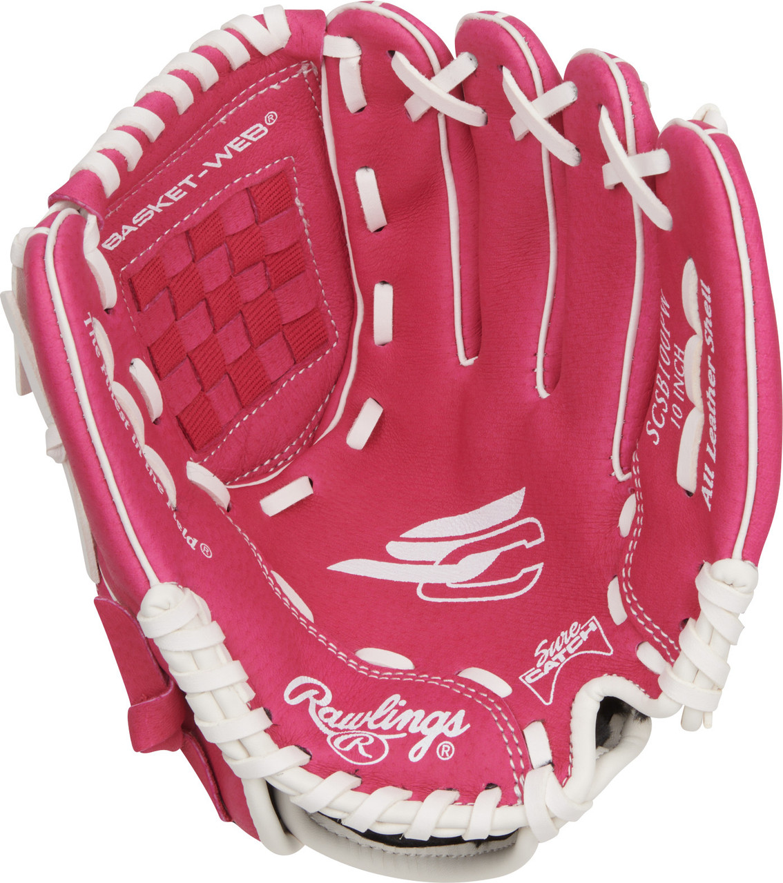 Rawlings Sure Catch 10" Basket Web Youth Fastpitch Softball Glove - Right Hand Throw - Pink Pink