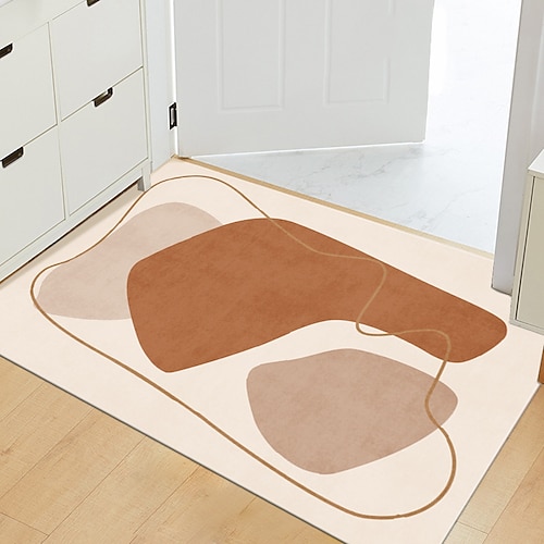 Weihnachts-Badezimmer Fußmatte für Eingangsbereich niedlicher Cartoon Faux Cashmere dick weicher rutschfester maschinenwaschbarer Boden Teppich saugfähig fleckenresistent langlebig pflegeleicht Image