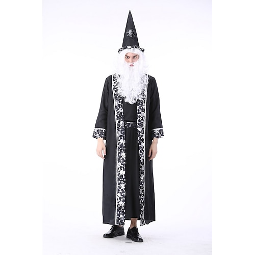 Karneval 2026 Magier Outfits Ausgefallene Kostüme Cosplay Erwachsene Herren Halloween Karneval Party Leistung Einfache Halloween-Kostüme Verkleiden Image