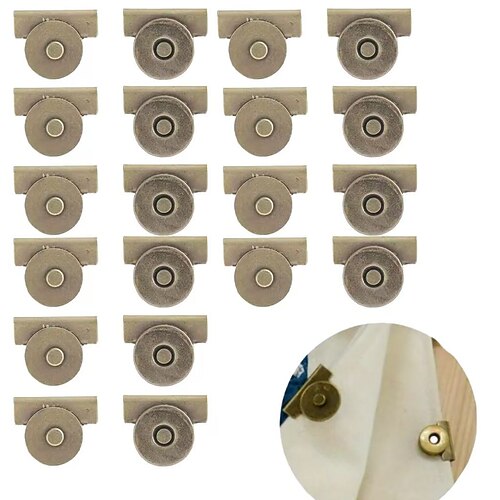20 Stück Canvas Tasche Portemonnaie Magnetdruckknöpfe 20mm vier Farben kein Nähen DIY Bastelverschluss Knopfverschluss für Schultertaschen Kleidung handgemachte Accessoires Image