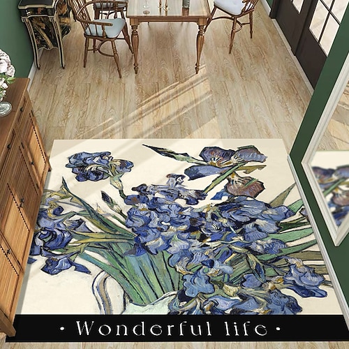 Eingangsbereich Türmatte für Wohnküche Flur Weich Rutschfest Maschinenwaschbar PVC Boden Teppich Ölmalerei Kunstdesign Fleckenresistent Wasserdicht Einfach zu reinigen Innen dekorativer Teppich Image