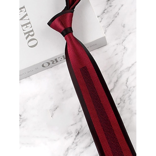 Herren-Krawatte aus Polyester mit klassischem Muster, schmale formelle Krawatte in mehreren Farben, Weihnachtsgeschenk-Accessoire für Hochzeiten, Geschäfts- und Feiertagspartys Image