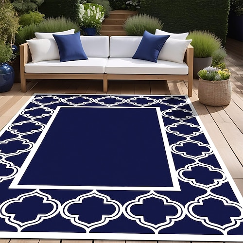 Outdoor-Matte mit modernem Muster, strapazierfähige Kunststoffmatte für Terrassen, Campingplätze, Pooldecks Wohnmobil Image