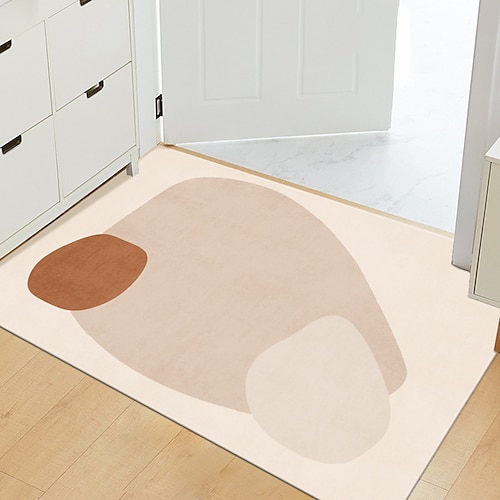 Weihnachts-Badezimmer Fußmatte für Eingangsbereich niedlicher Cartoon Faux Cashmere dick weicher rutschfester maschinenwaschbarer Boden Teppich saugfähig fleckenresistent langlebig pflegeleicht Image