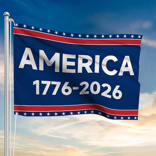 Flagge zum 250. Jahrestag der USA (1776–2026): Patriotische Sterne, Gartenschilder, Partyartikel, Hängedekoration für Haus und Garten. Willkommen zur Feier des 550. Jahrestages am 4. Juli, dem Unabhängigkeitstag.
