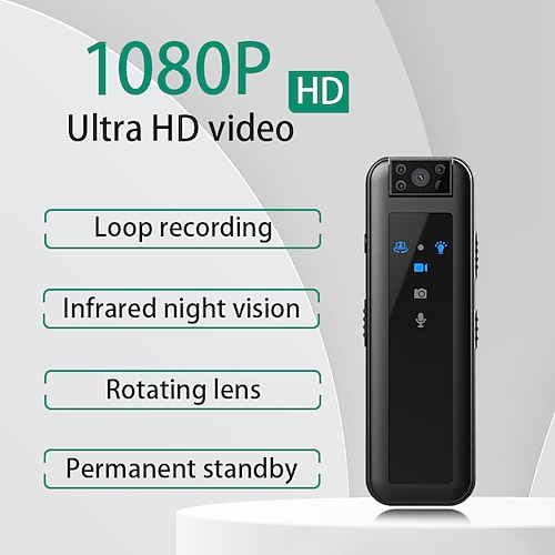 Action-Kamera Tragbar Wiederaufladbar Bild- und Videofunktion aufzeichnen Mini 20.0 MP CMOS 1080p 32 GB H.264 Geschenk