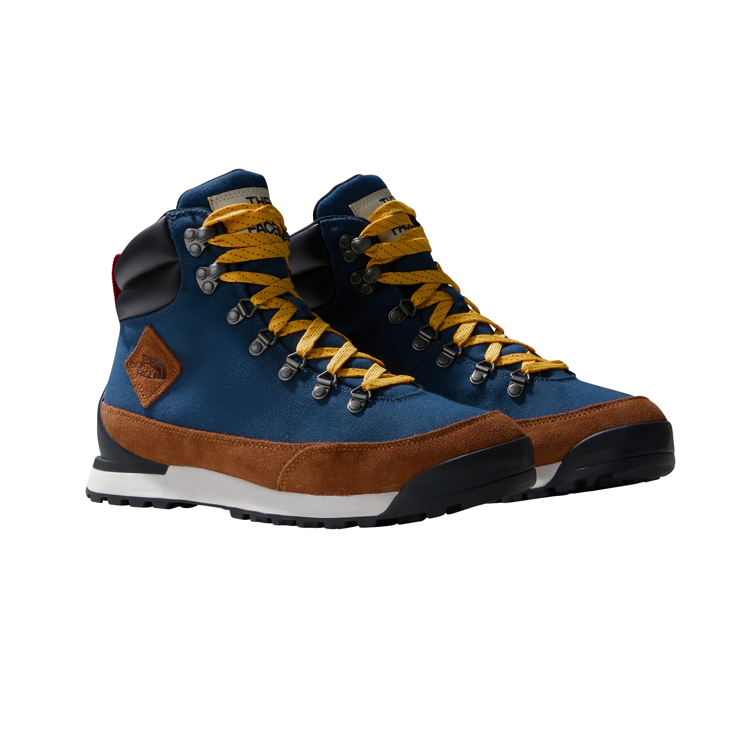 Schnürboots THE NORTH FACE "M BACK-TO-BERKELEY IV TEXTILE WP", Gr. 44,5, blau (blau, braun), Leder, Schuhe Schnürboots, wasserdicht, Topseller
