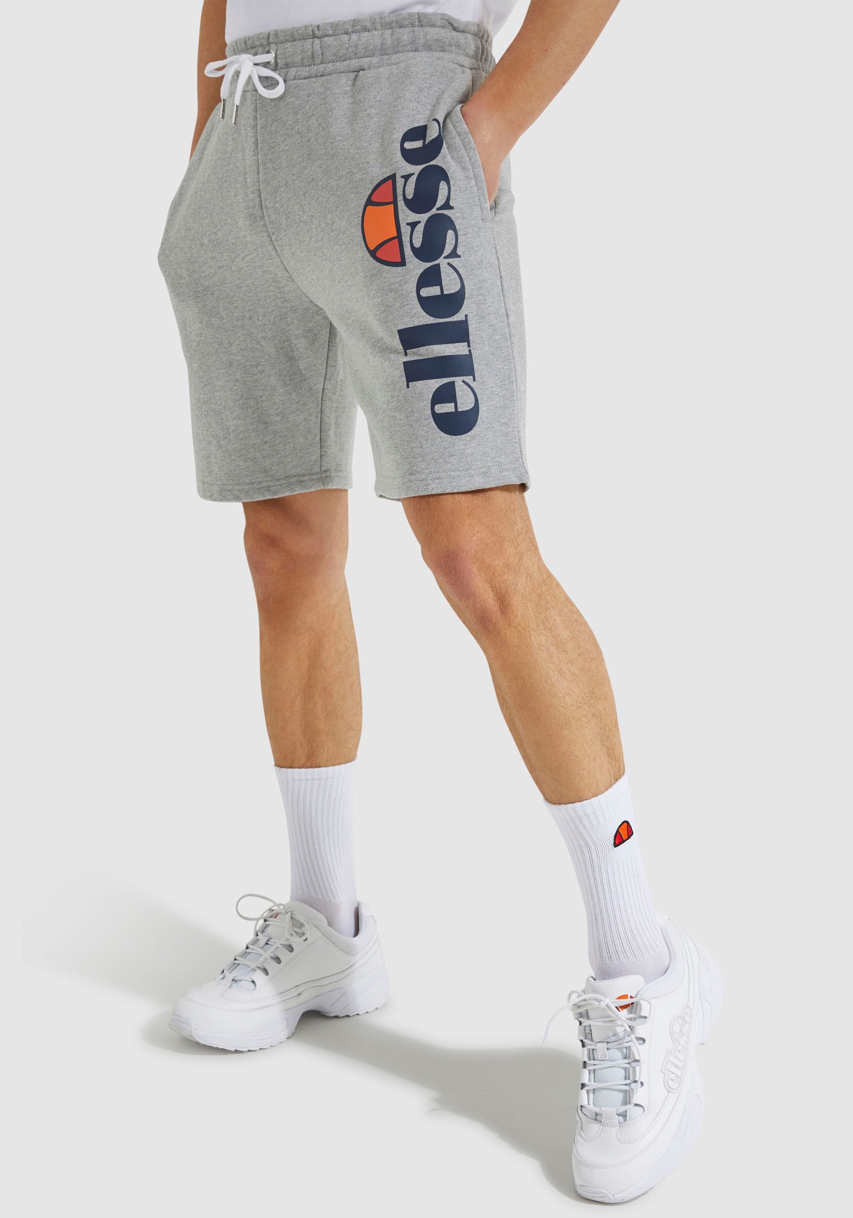Sweatshorts ELLESSE "BOSSINI FLEECE SHORT", Herren, Gr. XS, N-Gr, grau (grau marl), Obermaterial: 80% Baumwolle, 20% Polyester, Basic schmal kurz, Hosen Image