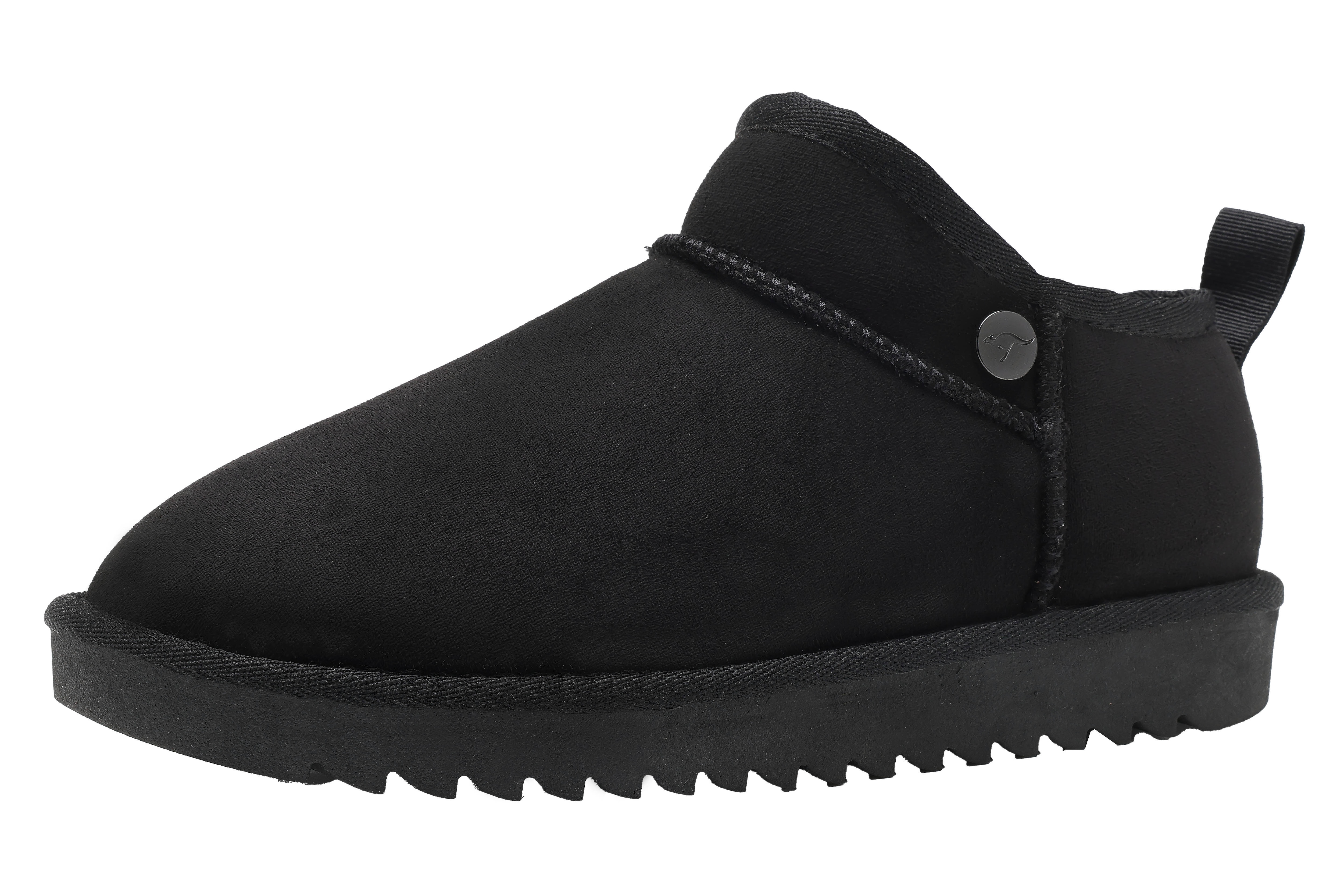 Schlupfboots KANGAROOS "K-UW MELBO", Damen, Gr. 39, schwarz (jet schwarz), Textil, Schuhe, Winterboots, Snowboots, Winterschuhe, gefüttert